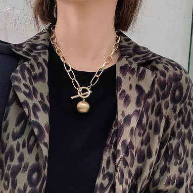 2020 New Trend Hip hop Oval Thick Chain Metal Ball Chain Necklace for Men Women Girls Party Jewelry Gift