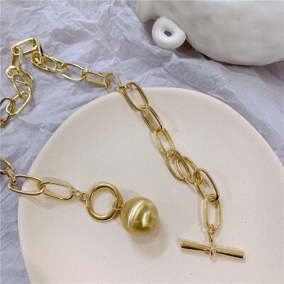 2020 New Trend Hip hop Oval Thick Chain Metal Ball Chain Necklace for Men Women Girls Party Jewelry Gift