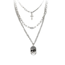 Load image into Gallery viewer, Girl Gift Metal Silver Color Cross Pendants Necklace For Women Men  Jewelry Geometric Rectangle Clavicle Chain Necklace