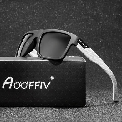AOOFFIV Outdoor Men Square Polarized Sunglasses Vintage Driving Sun glasses UV400 Shades Eyewear oculos gafas de sol