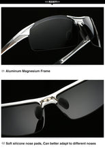 Load image into Gallery viewer, AORON Driving Polarized Sunglasses Men Aluminum Magnesium Frame Sport Sun Glasses Driver Retro Goggles Sunglass UV400 Anti-Glare
