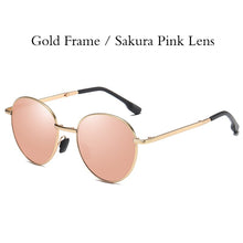 Carica l&#39;immagine nel visualizzatore di Gallery, AORON Folding Polarized Sunglasses Classic Round Lens Men / Women Sun Glasses Metal Frame UV400 Sunglasses