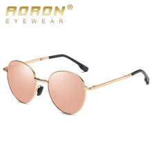 Carica l&#39;immagine nel visualizzatore di Gallery, AORON Folding Polarized Sunglasses Classic Round Lens Men / Women Sun Glasses Metal Frame UV400 Sunglasses
