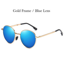 Carica l&#39;immagine nel visualizzatore di Gallery, AORON Folding Polarized Sunglasses Classic Round Lens Men / Women Sun Glasses Metal Frame UV400 Sunglasses