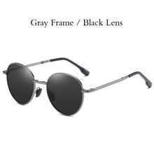 Carica l&#39;immagine nel visualizzatore di Gallery, AORON Folding Polarized Sunglasses Classic Round Lens Men / Women Sun Glasses Metal Frame UV400 Sunglasses