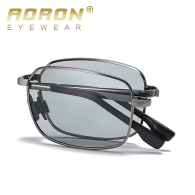 AORON Folding Polarized Sunglasses Men / Women Rectangular Eyewear Metal Frame UV400 Sun Glasses
