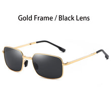 Carica l&#39;immagine nel visualizzatore di Gallery, AORON Folding Polarized Sunglasses Men / Women Rectangular Eyewear Metal Frame UV400 Sun Glasses