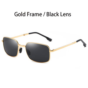 AORON Folding Polarized Sunglasses Men / Women Rectangular Eyewear Metal Frame UV400 Sun Glasses