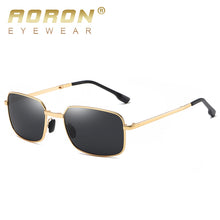 Carica l&#39;immagine nel visualizzatore di Gallery, AORON Folding Polarized Sunglasses Men / Women Rectangular Eyewear Metal Frame UV400 Sun Glasses