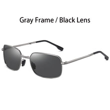 Carica l&#39;immagine nel visualizzatore di Gallery, AORON Folding Polarized Sunglasses Men / Women Rectangular Eyewear Metal Frame UV400 Sun Glasses
