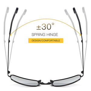 AORON Folding Polarized Sunglasses Men / Women Rectangular Eyewear Metal Frame UV400 Sun Glasses