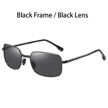 Carica l&#39;immagine nel visualizzatore di Gallery, AORON Folding Polarized Sunglasses Men / Women Rectangular Eyewear Metal Frame UV400 Sun Glasses