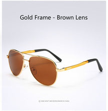 Load image into Gallery viewer, AORON Men Polarized Sunglasses Aviation UV400 Driving Sun Glasses Aluminum Magnesium Leg