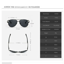 Load image into Gallery viewer, AORON Men Polarized Sunglasses Aviation UV400 Driving Sun Glasses Aluminum Magnesium Leg
