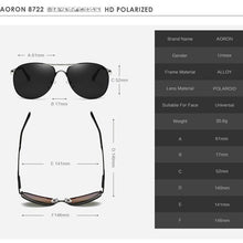 Load image into Gallery viewer, AORON Men Polarized Sunglasses Classic Pilot Driving Sun Glasses Alloy Frame Mirror Large Lens UV400