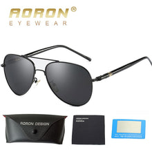 Carica l&#39;immagine nel visualizzatore di Gallery, AORON Men Polarized Sunglasses Classic Pilot Glasses Brand Goggoles UV400 Protection Metal Frame