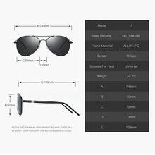 Carica l&#39;immagine nel visualizzatore di Gallery, AORON Men Polarized Sunglasses Classic Pilot Glasses Brand Goggoles UV400 Protection Metal Frame