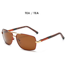 Carica l&#39;immagine nel visualizzatore di Gallery, AORON Men Polarized Sunglasses Men Brand Original Design Metal Frame Rectangle Lens UV400 Sun Glasses Men