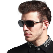 Carica l&#39;immagine nel visualizzatore di Gallery, AORON Men Polarized Sunglasses Men Brand Original Design Metal Frame Rectangle Lens UV400 Sun Glasses Men