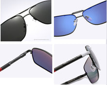 Carica l&#39;immagine nel visualizzatore di Gallery, AORON Men Polarized Sunglasses Men Brand Original Design Metal Frame Rectangle Lens UV400 Sun Glasses Men