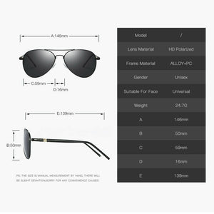 AORON Men Polarized Sunglasses Retro Classic Pilot Glasses Brand Goggoles Leisure UV400 Protection Metal Frame Oculos de sol
