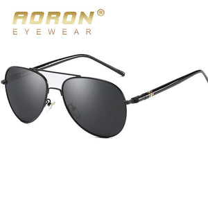 AORON Men Polarized Sunglasses Retro Classic Pilot Glasses Brand Goggoles Leisure UV400 Protection Metal Frame Oculos de sol