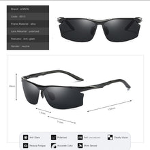 Carica l&#39;immagine nel visualizzatore di Gallery, AORON Men&#39;s Sports Polarized Sunglasses Aluminum Frame Outdoor Driving Sunglasses UV400 100%Anti-UV Glasses