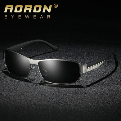 AORON Mens Polarized Sunglasses Alloy Frame Classic Rectangle Sun Glasses 100% UV protection Anti-Reflective Coating Goggles