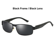 Carica l&#39;immagine nel visualizzatore di Gallery, AORON Mens Polarized Sunglasses Alloy Frame Classic Rectangle Sun Glasses 100% UV protection Anti-Reflective Coating Goggles