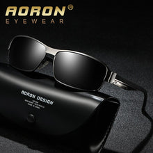 Carica l&#39;immagine nel visualizzatore di Gallery, AORON Mens Polarized Sunglasses Alloy Frame Classic Rectangle Sun Glasses 100% UV protection Anti-Reflective Coating Goggles