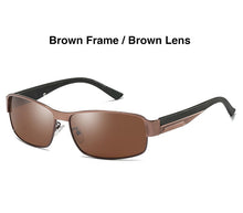 Carica l&#39;immagine nel visualizzatore di Gallery, AORON Mens Polarized Sunglasses Alloy Frame Classic Rectangle Sun Glasses 100% UV protection Anti-Reflective Coating Goggles