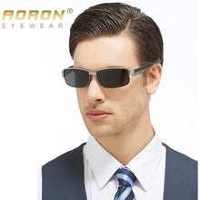 Carica l&#39;immagine nel visualizzatore di Gallery, AORON Mens Polarized Sunglasses Alloy Frame Classic Rectangle Sun Glasses 100% UV protection Anti-Reflective Coating Goggles