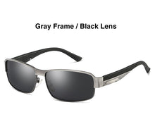 Carica l&#39;immagine nel visualizzatore di Gallery, AORON Mens Polarized Sunglasses Alloy Frame Classic Rectangle Sun Glasses 100% UV protection Anti-Reflective Coating Goggles