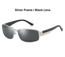 Carica l&#39;immagine nel visualizzatore di Gallery, AORON Mens Polarized Sunglasses Alloy Frame Classic Rectangle Sun Glasses 100% UV protection Anti-Reflective Coating Goggles