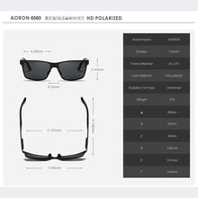 Load image into Gallery viewer, AORON Mens Polarized Sunglasses Aluminum Magnesium Sun Glasses Driving Glasses Rectangle Sunglasses Men