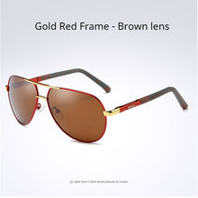 Carica l&#39;immagine nel visualizzatore di Gallery, AORON Mens Polarized Sunglasses Classic Pilot Sun Glasses Anti-Reflective Coating Lens Alloy Frame Driving Sunglasses Men