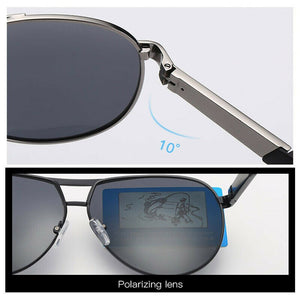 AORON Mens Polarized Sunglasses Metal Aviation Eyewear Pilot UV400 Anti-Glare Driving Sun Glasses Male Goggles