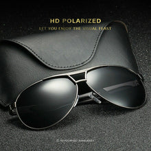 Load image into Gallery viewer, AORON Mens Polarized Sunglasses Metal Aviation Eyewear Pilot UV400 Anti-Glare Driving Sun Glasses Male Goggles