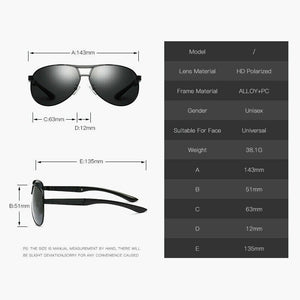 AORON Mens Polarized Sunglasses Metal Aviation Eyewear Pilot UV400 Anti-Glare Driving Sun Glasses Male Goggles