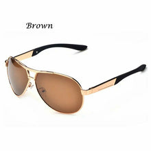 Load image into Gallery viewer, AORON Mens Polarized Sunglasses Metal Aviation Eyewear Pilot UV400 Anti-Glare Driving Sun Glasses Male Goggles