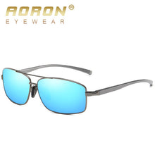 Carica l&#39;immagine nel visualizzatore di Gallery, AORON Mens Polarized Sunglasses Rectangle Aluminum Magnesium Frame UV400 Sun Glasses