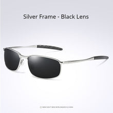 Carica l&#39;immagine nel visualizzatore di Gallery, AORON Mens Polarized Sunglasses for sports rectangle Mirror Sunglasses men Alloy Frame UV400 Sun Glasses Eyewear