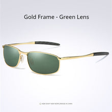 Carica l&#39;immagine nel visualizzatore di Gallery, AORON Mens Polarized Sunglasses for sports rectangle Mirror Sunglasses men Alloy Frame UV400 Sun Glasses Eyewear