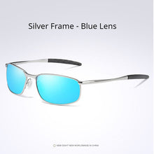 Carica l&#39;immagine nel visualizzatore di Gallery, AORON Mens Polarized Sunglasses for sports rectangle Mirror Sunglasses men Alloy Frame UV400 Sun Glasses Eyewear