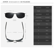 Carica l&#39;immagine nel visualizzatore di Gallery, AORON Mens Polarized Sunglasses for sports rectangle Mirror Sunglasses men Alloy Frame UV400 Sun Glasses Eyewear