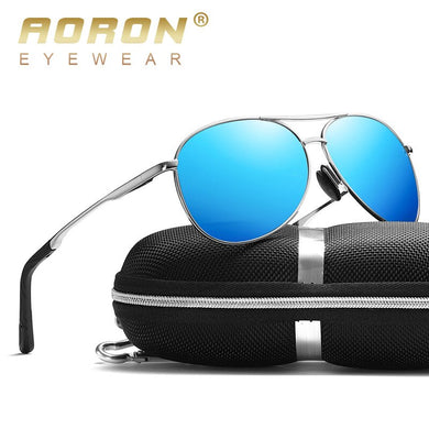 AORON Occhiali da sole polarizzati da uomo Occhiali da sole classici da pilota da guida Occhiali da sole con lenti a specchio con montatura in metallo Uomo/Donna 