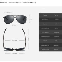 Carica l&#39;immagine nel visualizzatore di Gallery, AORON Polarized Men Sunglasses Classic Pilot Driving Sun Glasses Metal Frame Mirror Lens Sunglasses Men/Women