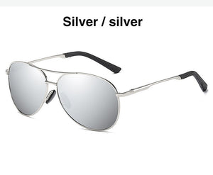 AORON Occhiali da sole polarizzati da uomo Occhiali da sole classici da pilota da guida Occhiali da sole con lenti a specchio con montatura in metallo Uomo/Donna 