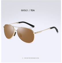 Carica l&#39;immagine nel visualizzatore di Gallery, AORON Polarized Men Sunglasses Classic Pilot Driving Sun Glasses Metal Frame Mirror Lens Sunglasses Men/Women