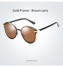 Load image into Gallery viewer, AORON Retro Round Polarized Sunglasses Classic UV Protection Luxurious  Women Sunglasses Sunshade